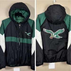 Vintage Philadelphia Eagles Puffer Jacket Mens XL 90s Triple Fat Goose Hooded